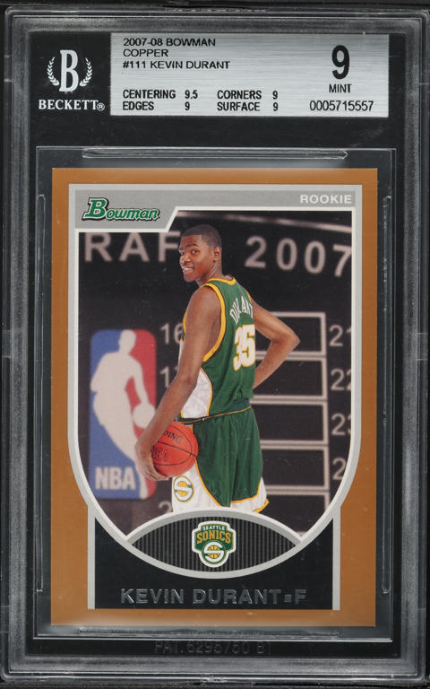 2007 Topps Basketball Kevin Durant ROOKIE #112 PSA 8 NM-MT on