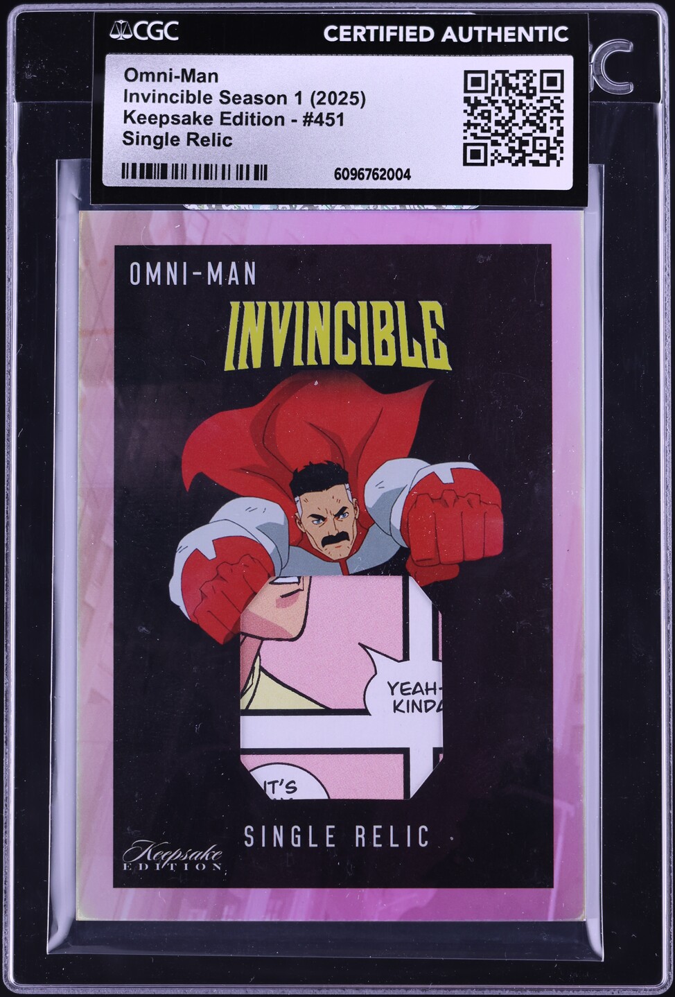 2025 Keepsake Edition Invincible Season 1 Relic Omni-Man #451 CGC AUTH ...