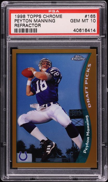 1998 Topps Chrome Refractor Peyton Manning ROOKIE #165 PSA 10 GEM MINT