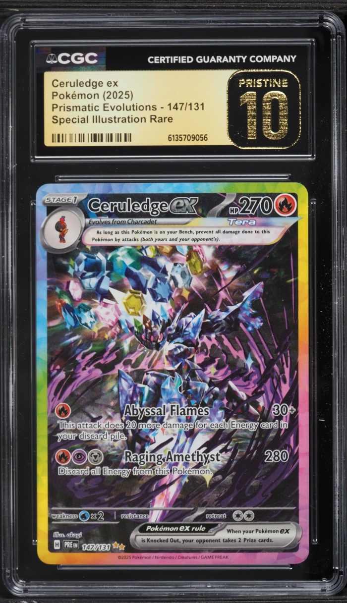 2025 Pokemon Scarlet & Violet Prismatic Evolutions SIR Ceruledge ex #147 CGC 10 PRISTINE