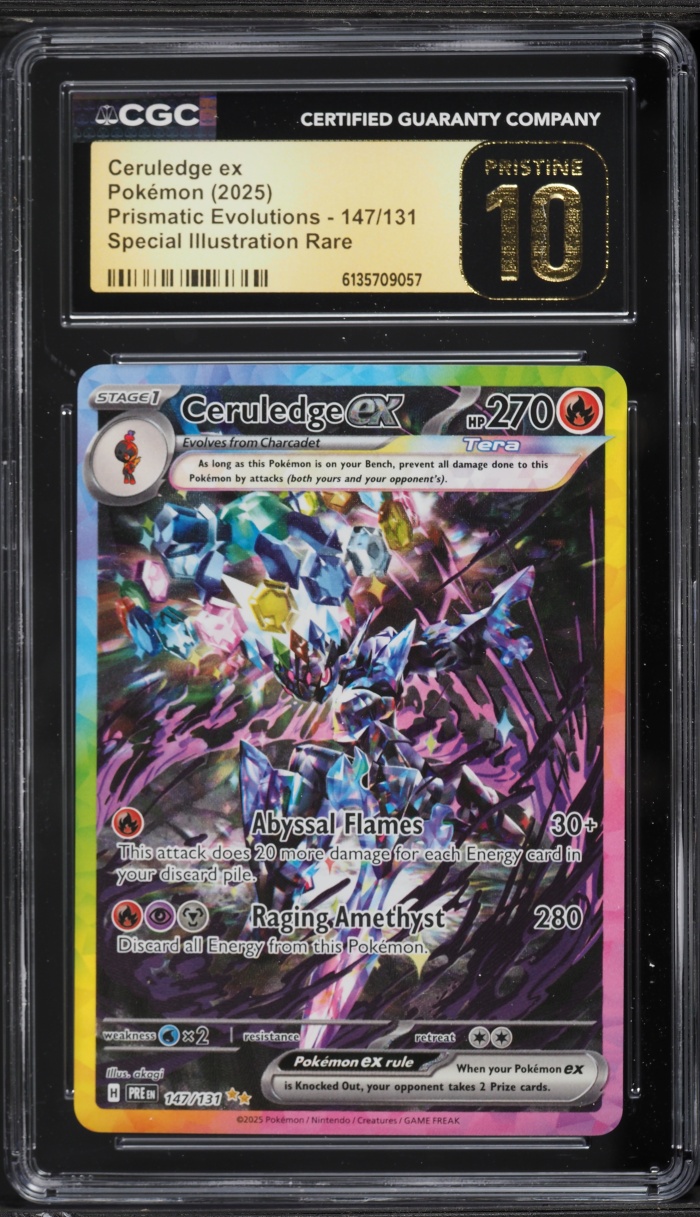 2025 Pokemon Scarlet & Violet Prismatic Evolutions SIR Ceruledge ex #147 CGC 10 PRISTINE