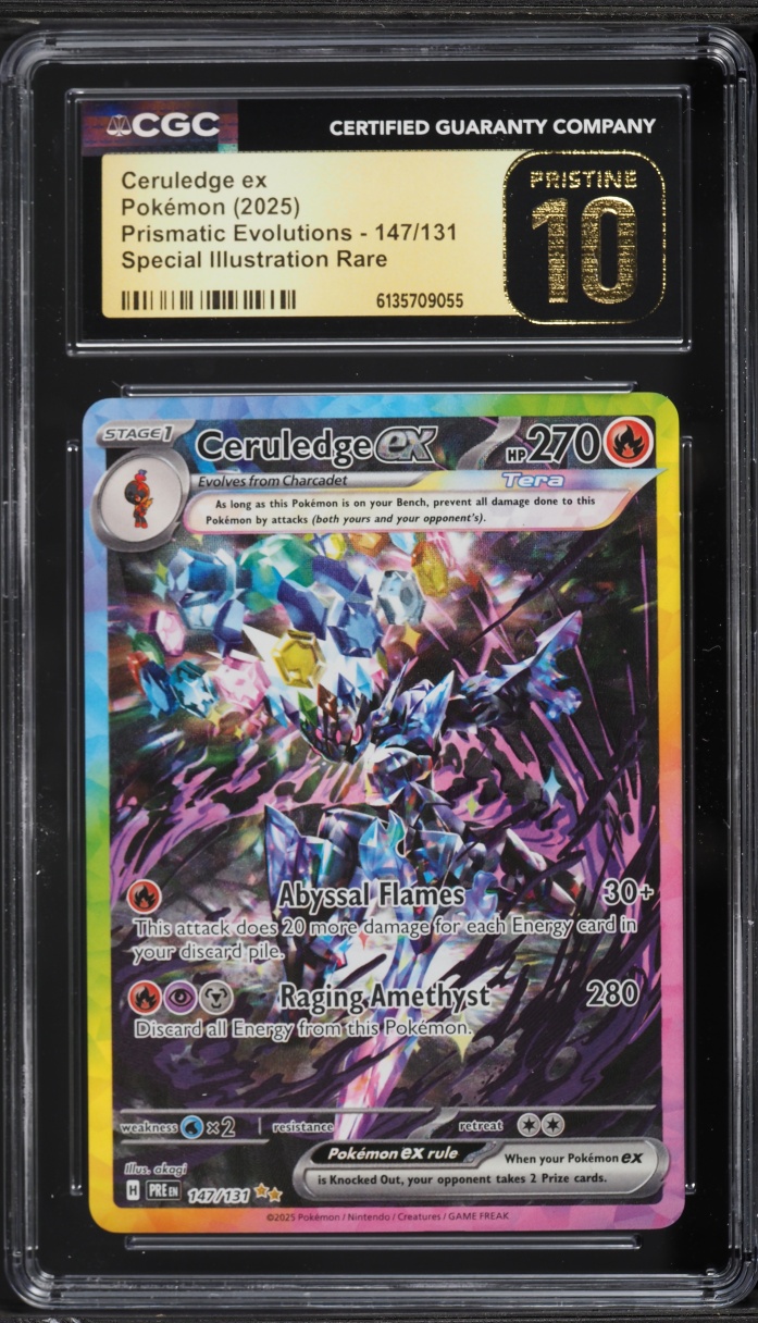 2025 Pokemon Scarlet & Violet Prismatic Evolutions SIR Ceruledge ex #147 CGC 10 PRISTINE