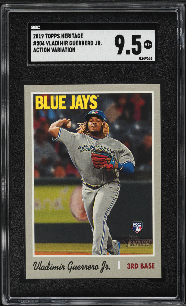 2019 Topps Heritage Action Vladimir Guerrero Jr. ROOKIE #504 SGC 9.5 MINT+
