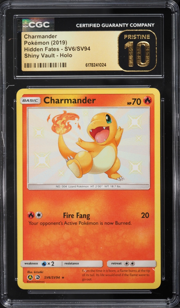 2019 Pokemon Sun & Moon Hidden Fates Vault Shiny Holo Charmander #SV6 CGC 10 PRISTINE