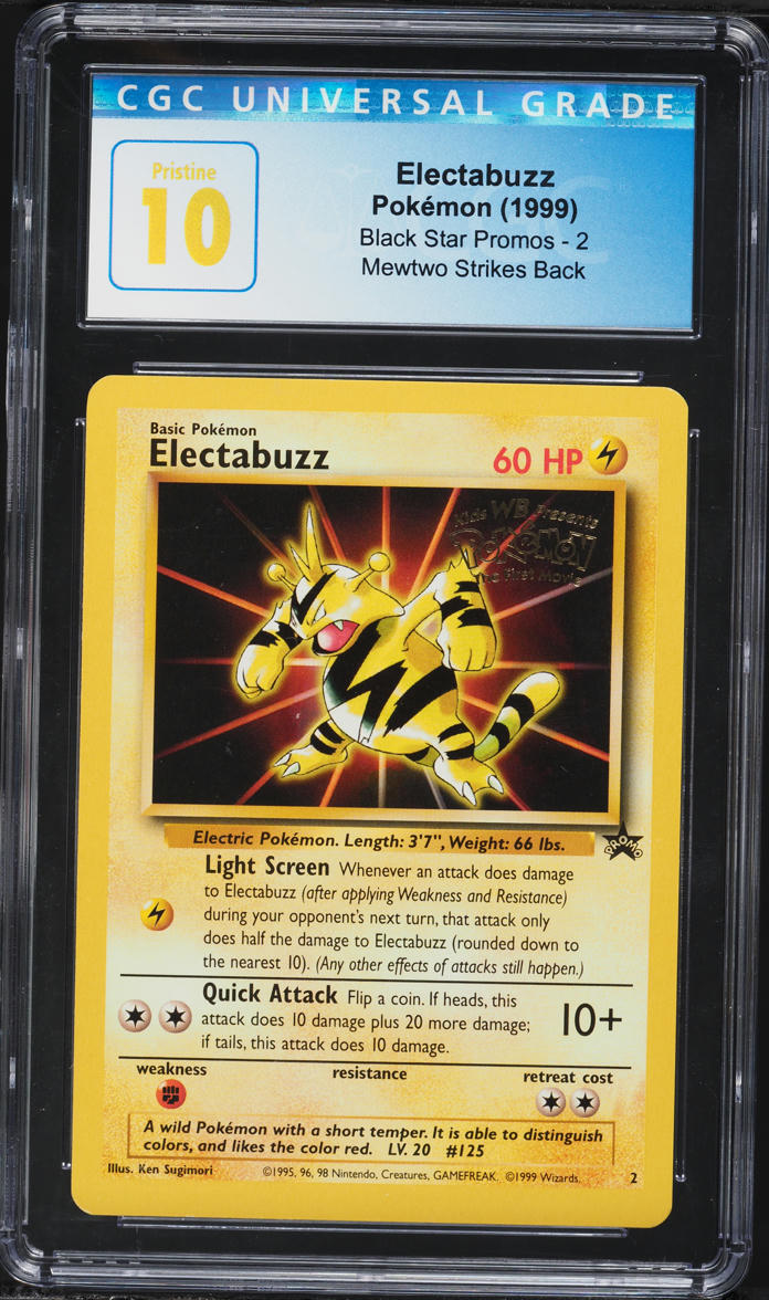 1999 Pokemon Movie Black Star Promo Electabuzz #2 CGC 10 GEM MINT