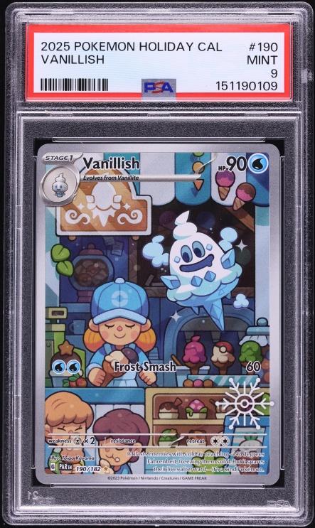 2025 Pokemon Scarlet & Violet Holiday Calendar IR Vanillish #190 PSA 9 MINT