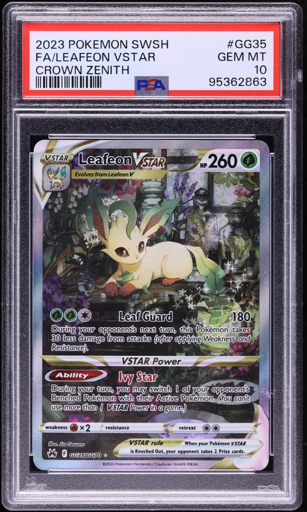 2023 Pokemon Sword & Shield Crown Zenith Alt Art Leafeon VSTAR #GG35 PSA 10 GEM MINT