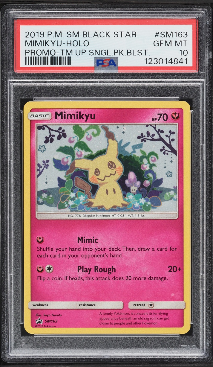 2019 Pokemon Sun & Moon Black Star Promo Team Up Holo Mimikyu #SM163 PSA 10 GEM MINT