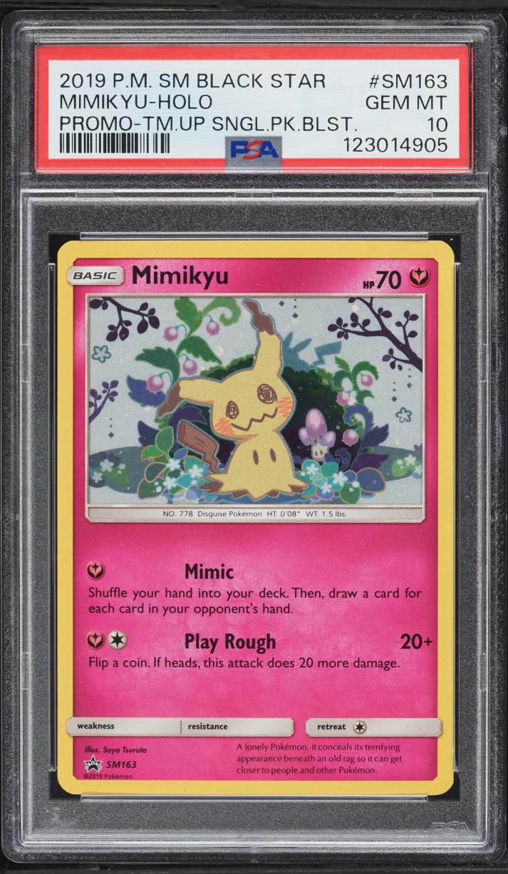 2019 Pokemon Sun & Moon Black Star Promo Team Up Holo Mimikyu #SM163 PSA 10 GEM MINT