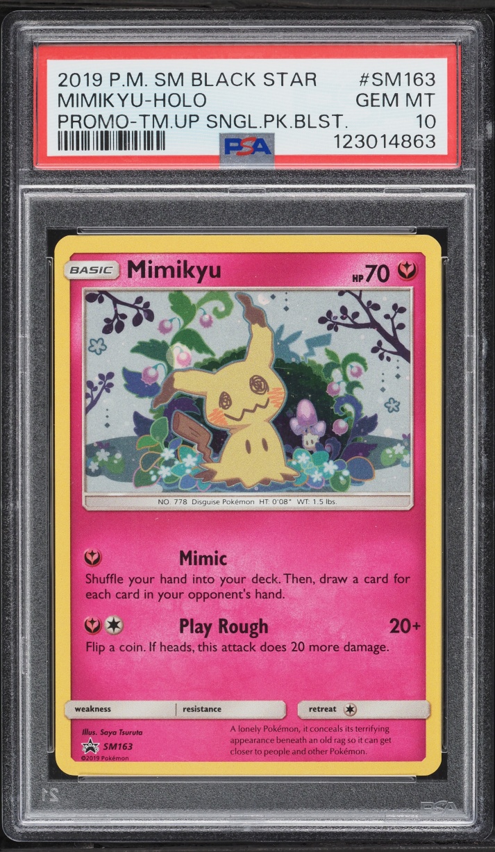 2019 Pokemon Sun & Moon Black Star Promo Team Up Holo Mimikyu #SM163 PSA 10 GEM MINT