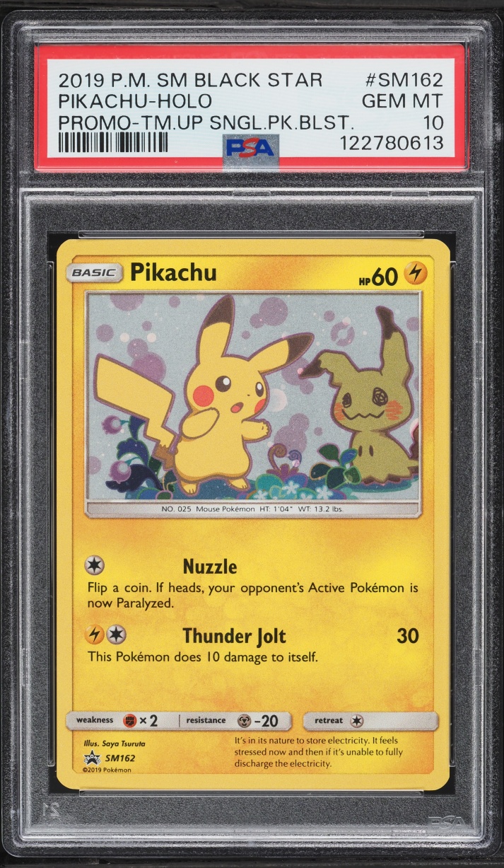 2019 Pokemon Sun & Moon Black Star Promo Team Up Holo Pikachu #SM162 PSA 10 GEM MINT