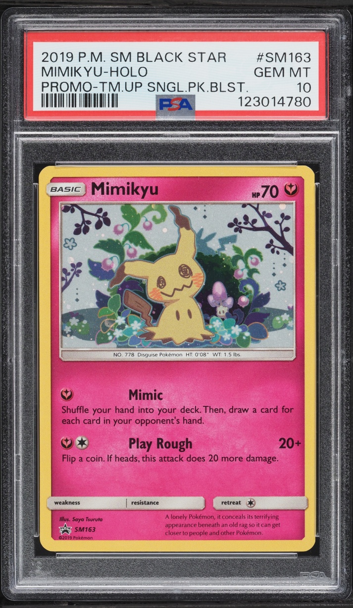2019 Pokemon Sun & Moon Black Star Promo Team Up Holo Mimikyu #SM163 PSA 10 GEM MINT