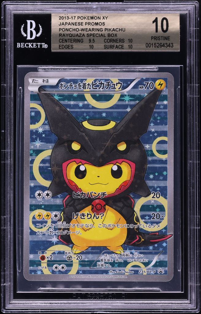 2016 Pokemon Japanese XY Promo Special Box Full Art Poncho-Wearing Pikachu #231 BGS 10 PRISTINE