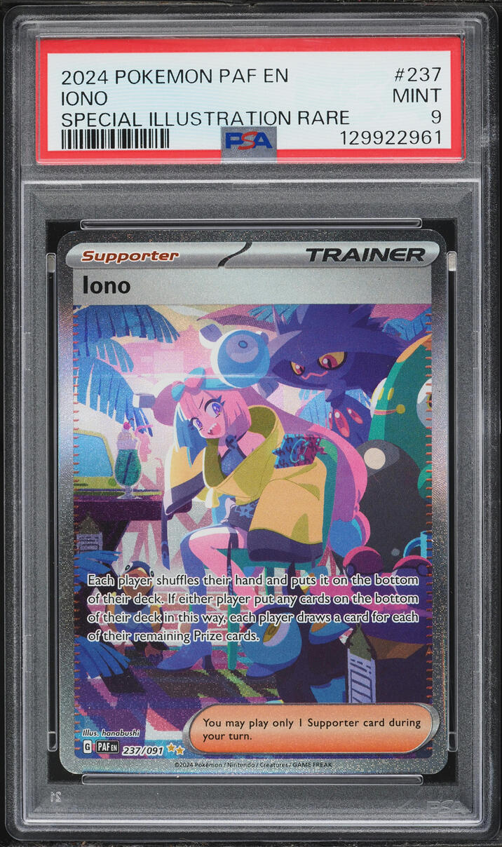 2024 Pokemon Scarlet & Violet Paldean Fates SIR Iono #237 PSA 9 MINT