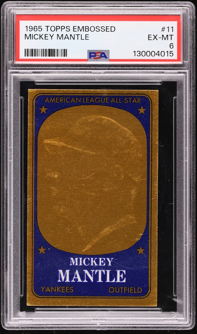 1965 Topps Embossed Mickey Mantle #11 PSA 6 EXMT