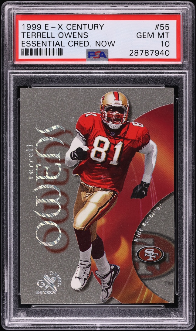 1999 Skybox E-X Century Essential Credentials Now Terrell Owens /55 #55 PSA 10 GEM MINT - Photo 1