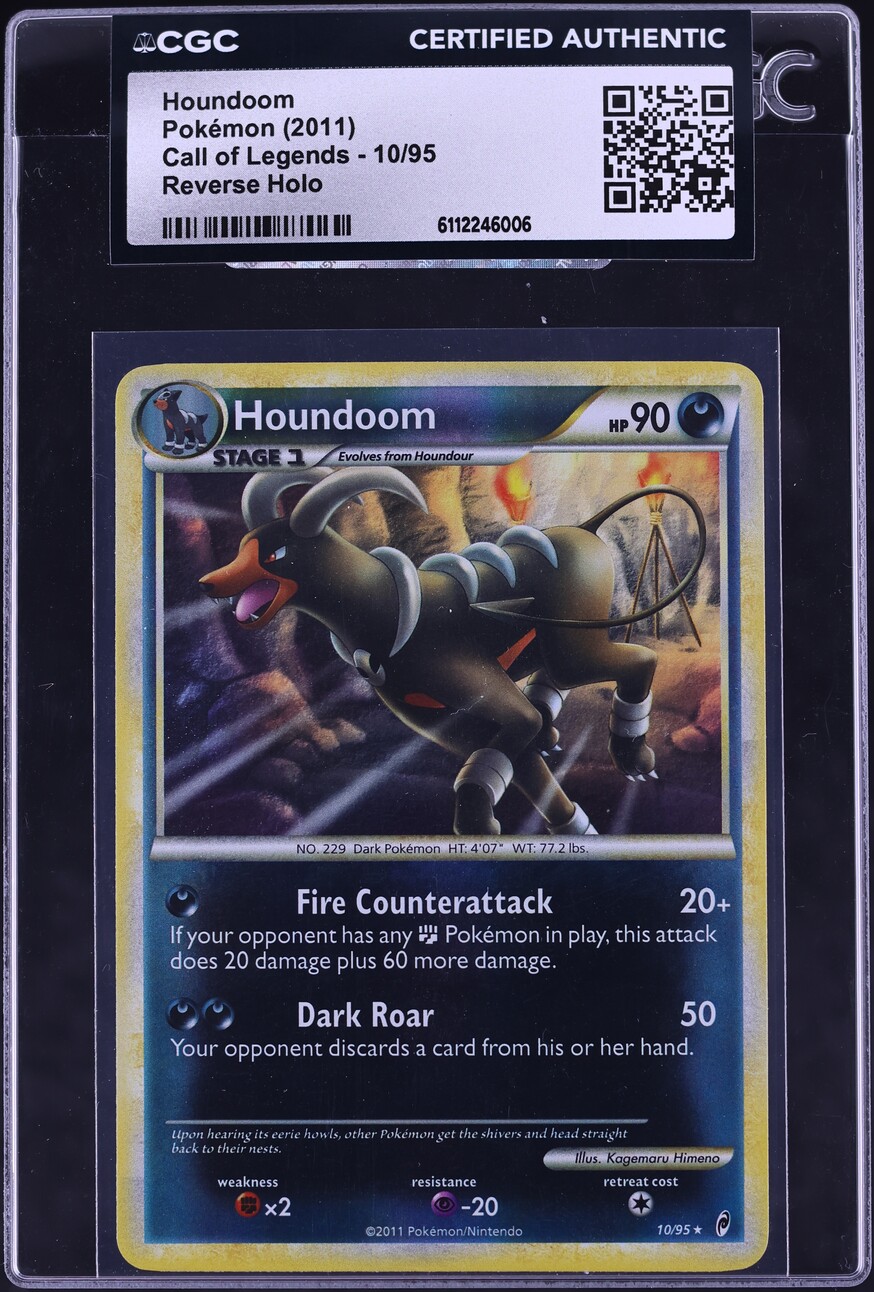 2011 Pokemon Call Of Legends Reverse Holo Houndoom #10 CGC AUTH