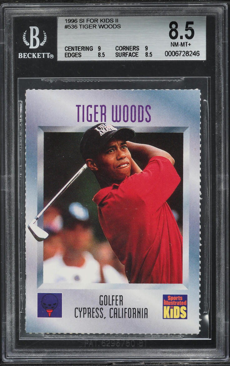 1996 Sports Illustrated For Kids II Tiger Woods #536 BGS 8.5 NM-MT+