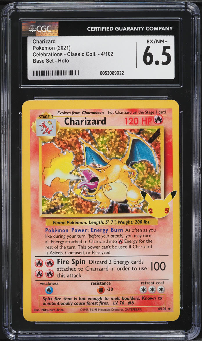 2021 Pokemon Sword & Shield Celebrations Classic Holo Charizard #4 CGC 6.5 EXMT+