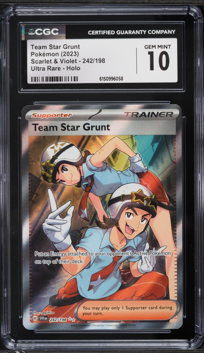 2023 Pokemon Scarlet & Violet Full Art Team Star Grunt #242 CGC 10 GEM MINT