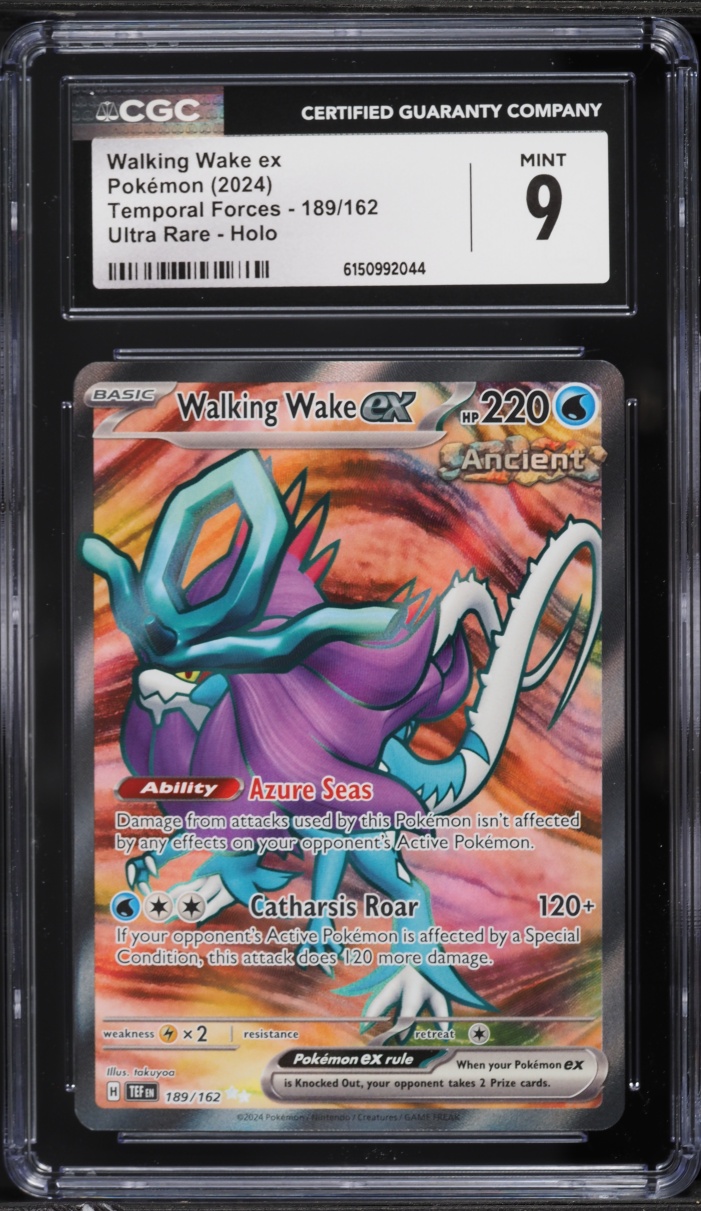 2024 Pokemon Scarlet & Violet Temporal Forces Full Art Walking Wake ex #189 CGC 9 MINT