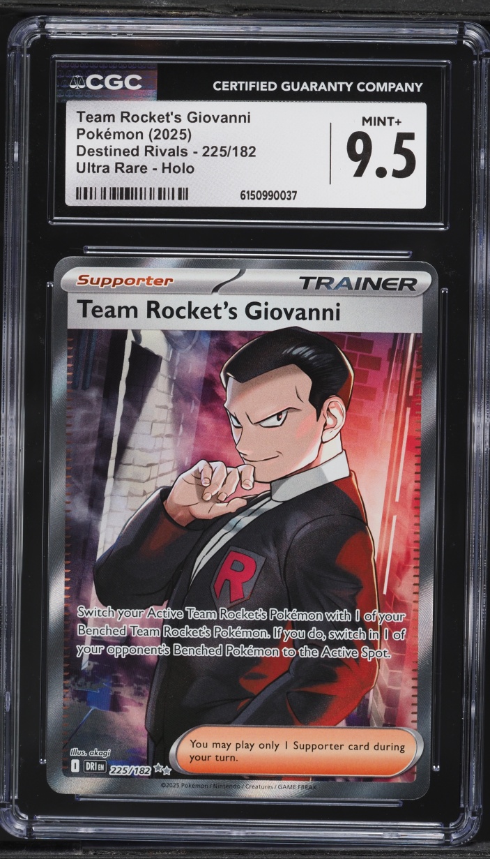 2025 Pokemon SV Destined Rivals Full Art Team Rocket's Giovanni #225 CGC 9.5 MINT+