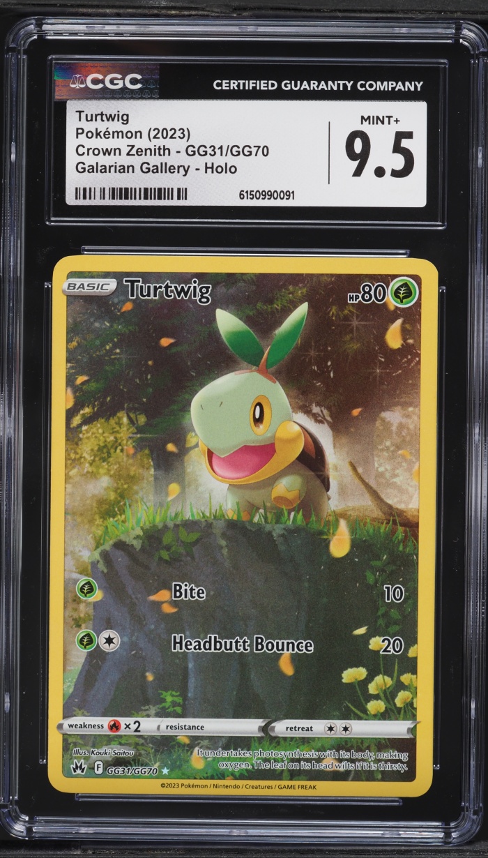 2023 Pokemon Sword & Shield Crown Zenith Galarian Gallery Alt Art Turtwig #GG31 CGC 9.5 MINT+