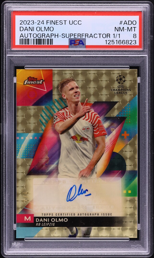2023 Finest UEFA Club Competitions Superfractor Dani Olmo AUTO 1/1 #A-DO PSA 8