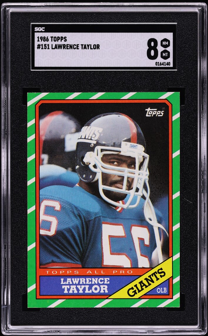 1986 Topps Football Lawrence Taylor #151 SGC 8 NM-MT