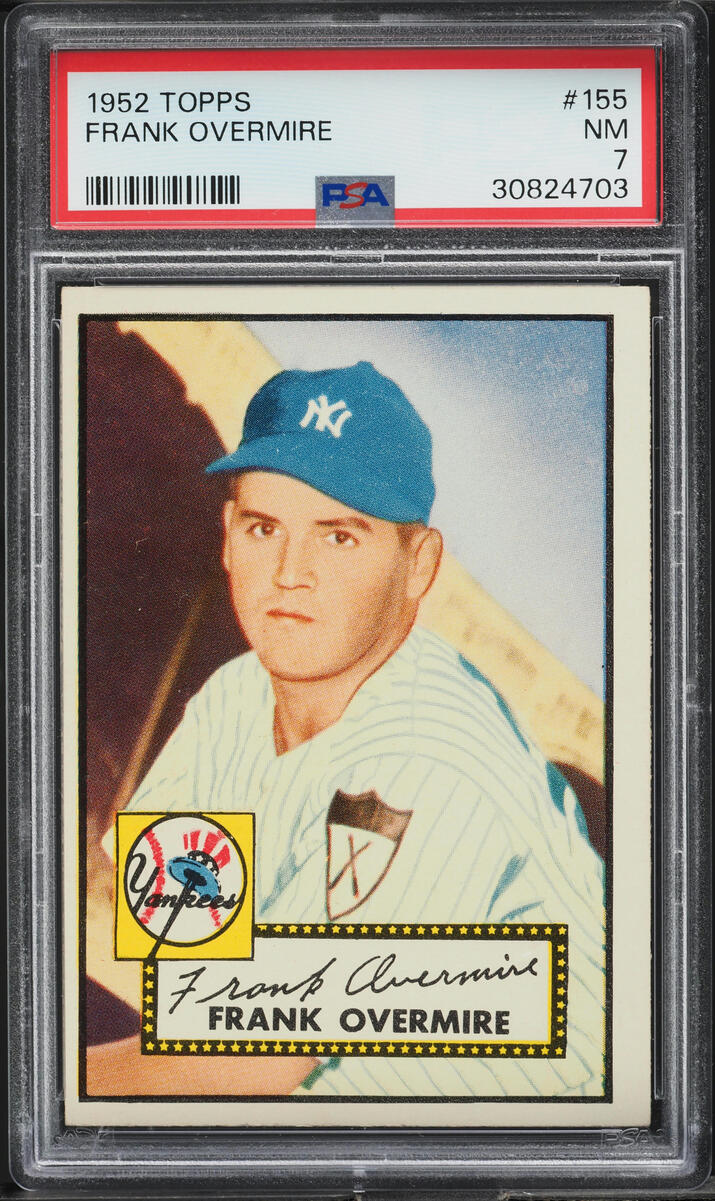 1952 Topps Frank Overmire #155 PSA 7 NRMT