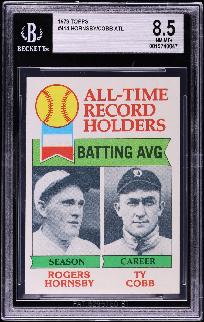 1979 Topps Rogers Hornsby & Ty Cobb #414 BGS 8.5 NM-MT+