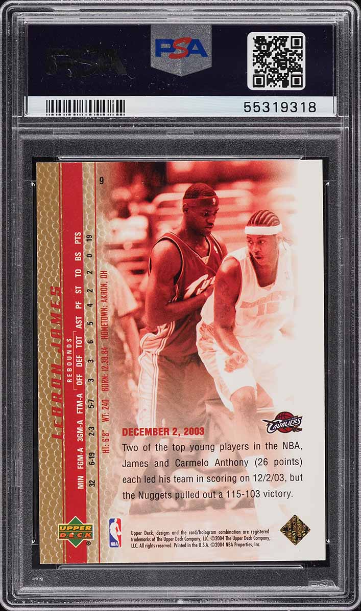 2003 Upper Deck Phenomenal Beginning Gold LeBron James ROOKIE #9 PSA 10 GEM MINT