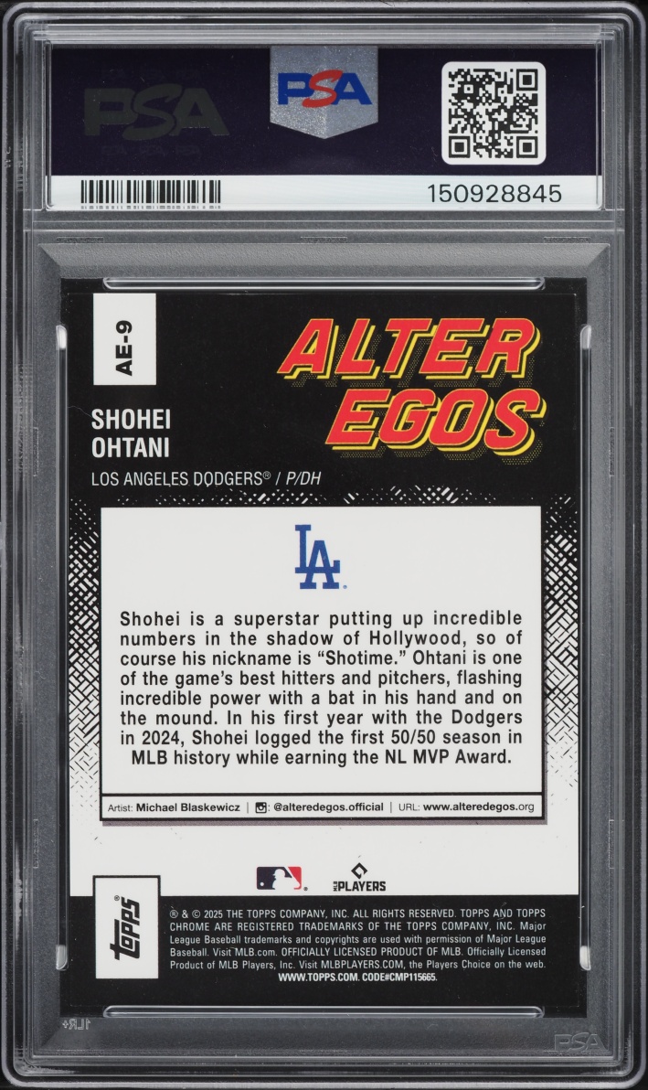 2025 Topps Chrome Update Alter Egos Super Heroes Shohei Ohtani #9 PSA 9 MINT