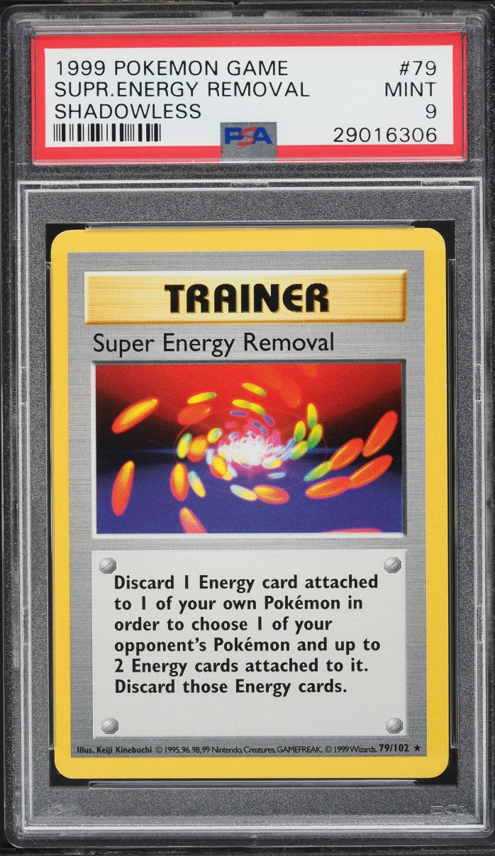 1999 Pokemon Base Set Shadowless Super Energy Removal #79 PSA 9 MINT