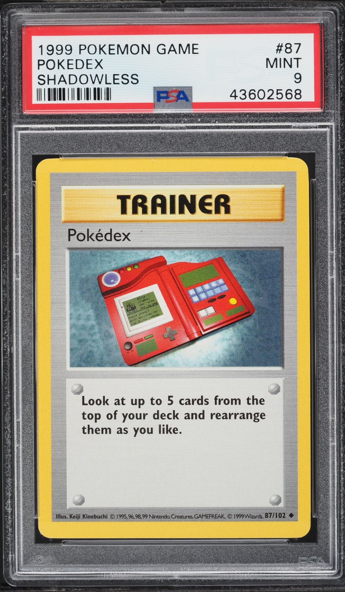 1999 Pokemon Base Set Shadowless Pokedex #87 PSA 9 MINT
