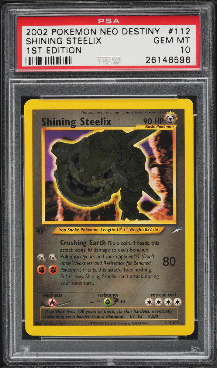 2002 Pokemon Neo Destiny 1st Edition Shining Steelix #112 PSA 10 GEM MINT