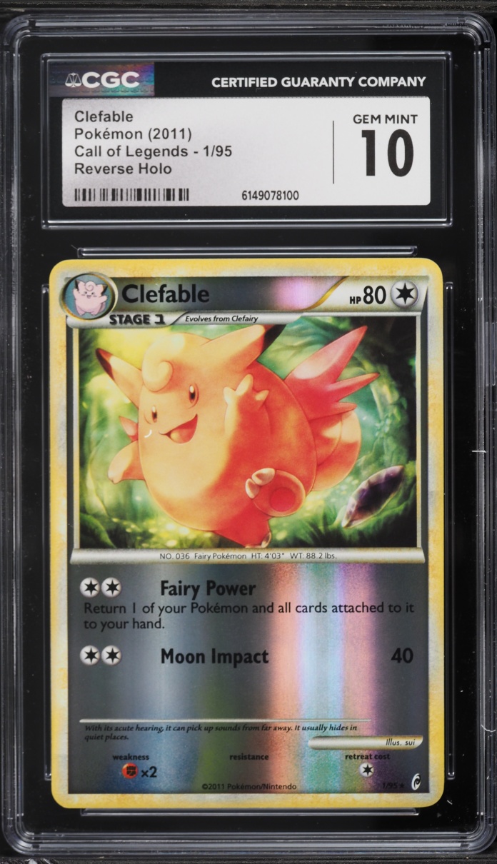 2011 Pokemon Call Of Legends Reverse Holo Clefable #1 CGC 10 GEM MINT