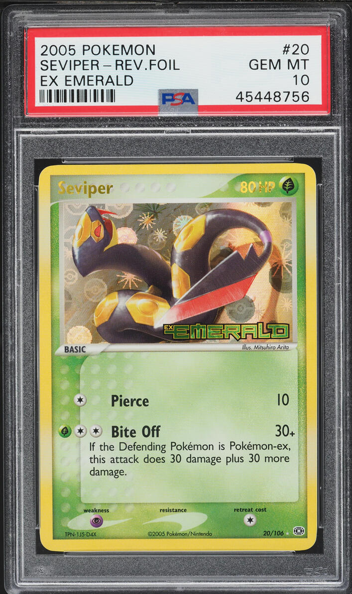 2005 Pokemon EX Emerald Reverse Holo Seviper #20 PSA 10 GEM MINT