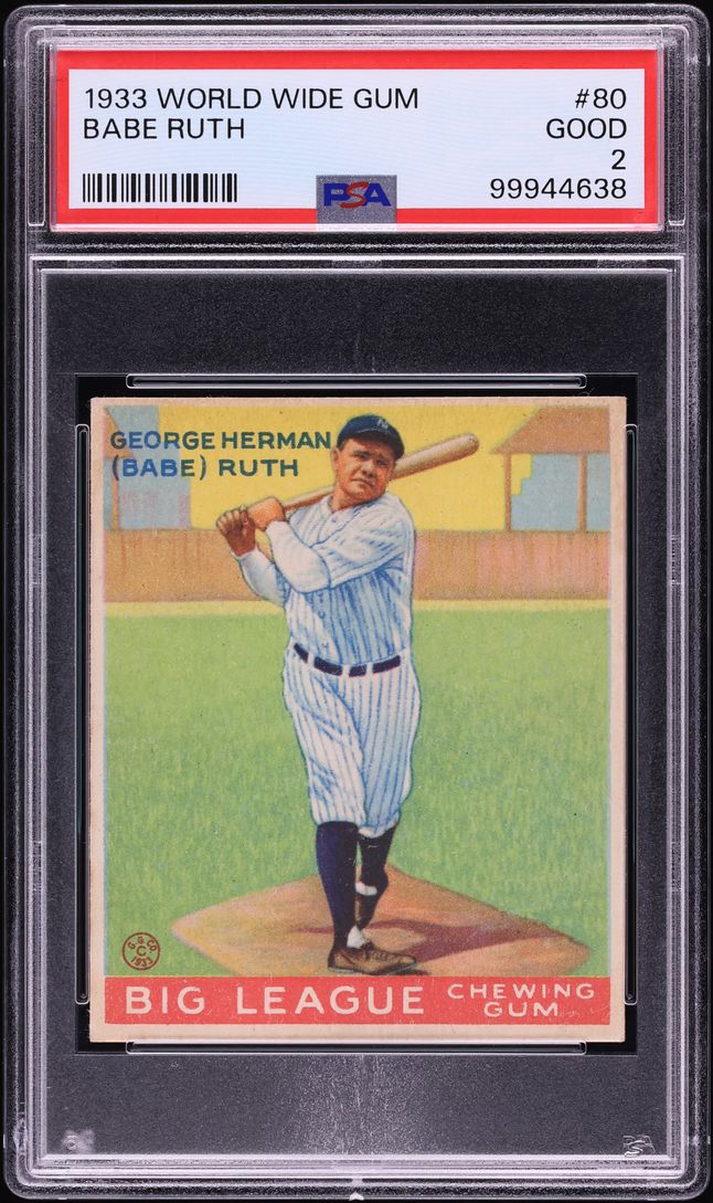 1933 Goudey World Wide Gum Babe Ruth #80 PSA 2 GD