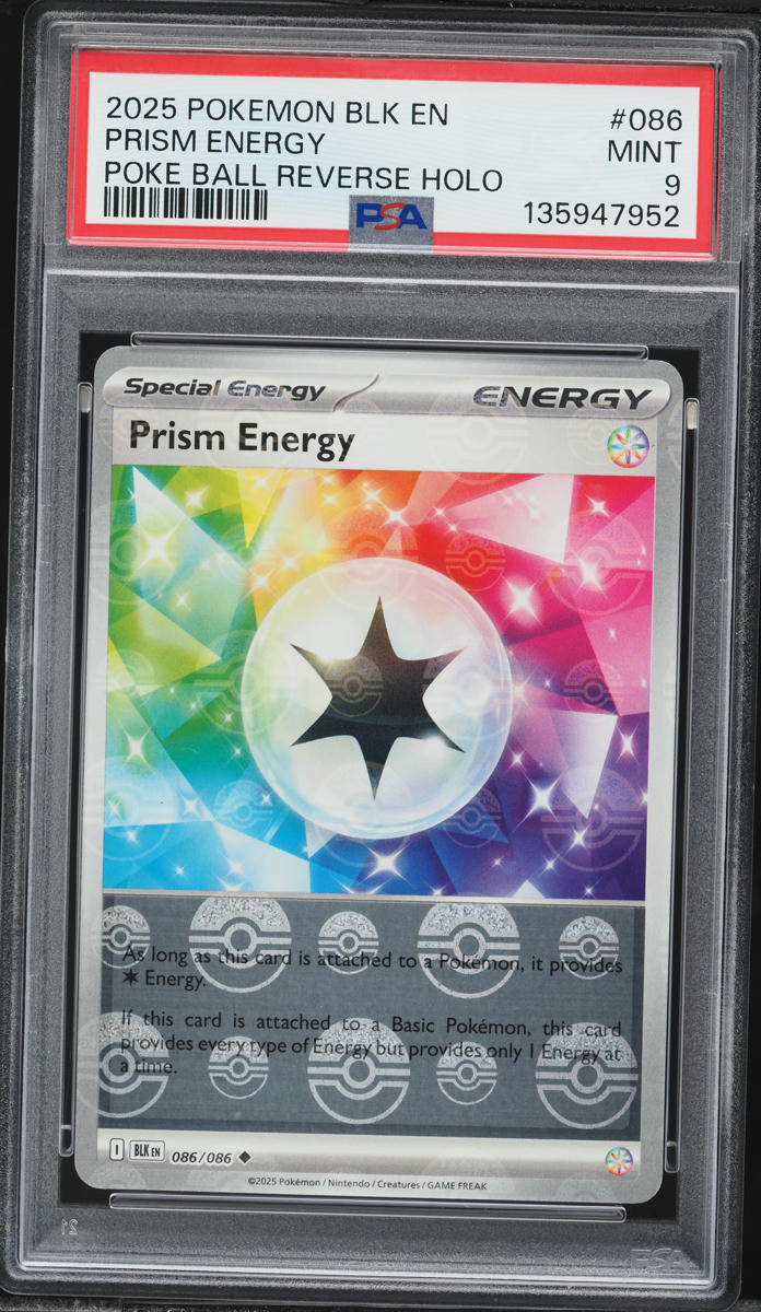 2025 Pokemon Scarlet & Violet Black Bolt Poke Ball Reverse Holo Prism Energy #086 PSA 9 MINT