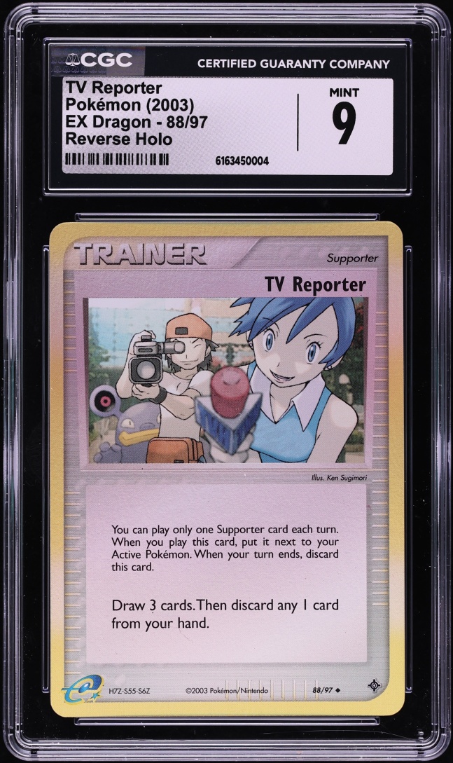 2003 Pokemon EX Dragon Reverse Holo TV Reporter #88 CGC 9 MINT