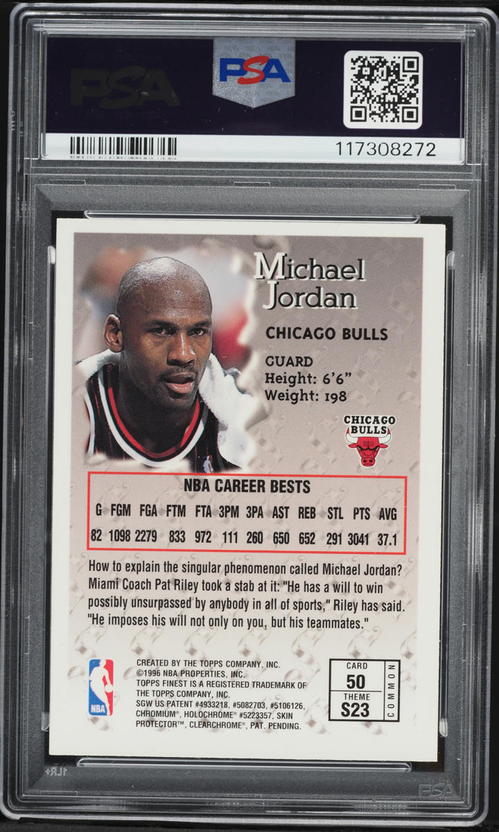 1996 Finest Basketball Michael Jordan #50 PSA 5 EX