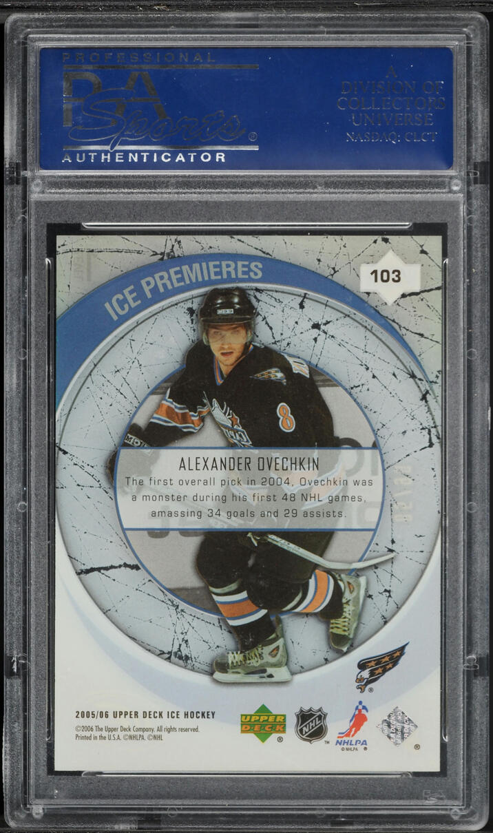 2005 Upper Deck Ice Alexander Ovechkin ROOKIE /99 #103 PSA 10 GEM MINT