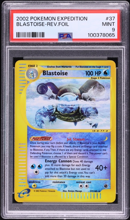 2002 Pokemon Expedition Reverse Holo Blastoise #37 PSA 9 MINT