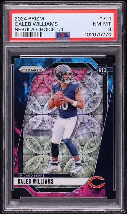 2024 Panini Prizm Nebula Choice Caleb Williams ROOKIE 1/1 #301 PSA 8 NM-MT