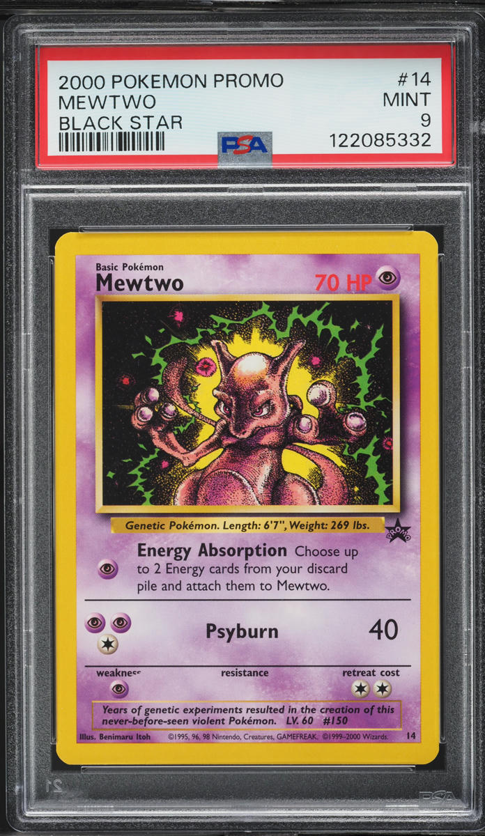 2000 Pokemon Black Star Promo Mewtwo Strikes Back Mewtwo #14 PSA 9 MINT