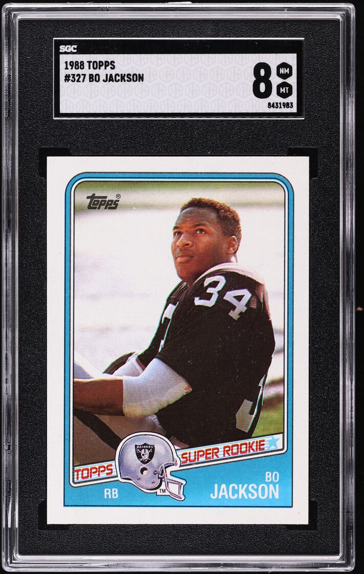 1988 Topps Football Bo Jackson ROOKIE #327 SGC 8 NM-MT