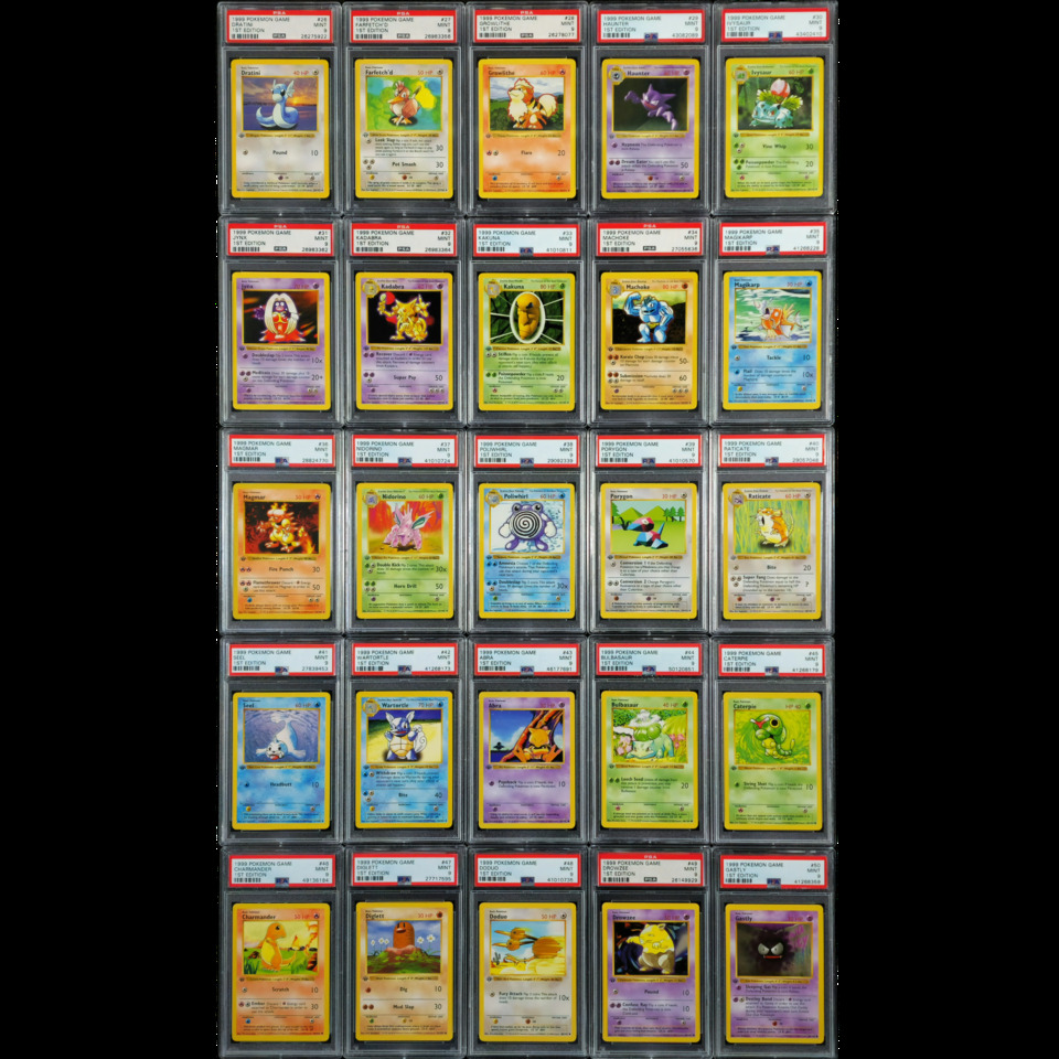 1999 Pokemon Base Set Shadowless 1st Edition COMPLETE PSA 9 SET Charizard Holo