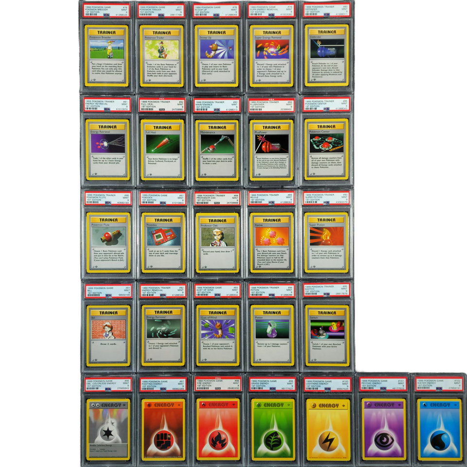 1999 Pokemon Base Set Shadowless 1st Edition COMPLETE PSA 9 SET Charizard Holo