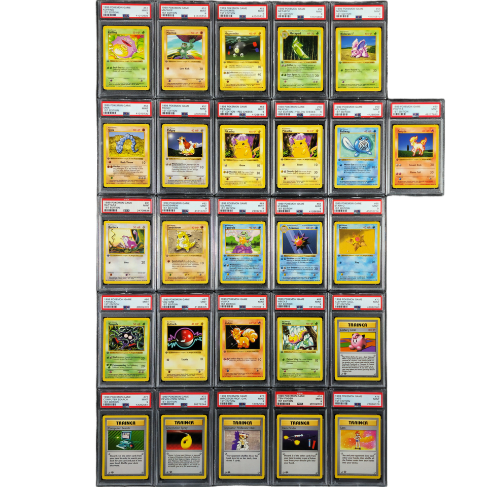 1999 Pokemon Base Set Shadowless 1st Edition COMPLETE PSA 9 SET Charizard Holo